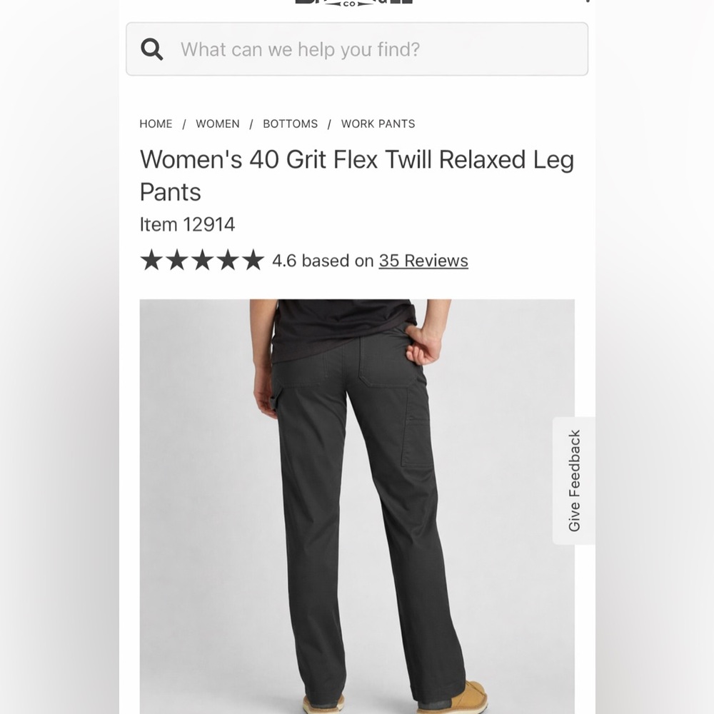 Duluth Trading Co. 40 Grit Flex Twill Relaxed Leg Pants